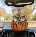 Black/White Checked Bow Pumpkin Freshie