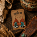 Western Turquoise Cow Print Teardrop Earrings